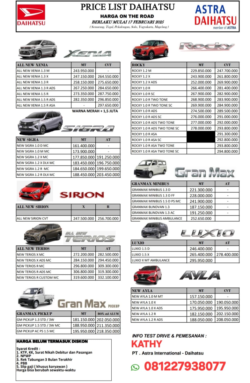 Harga  Tegal Pricelist OTR Daihatsu Terbaru 2025
